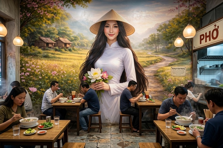Hình ảnh Tranh dán tường đồng quê 3D khổ lớn 6